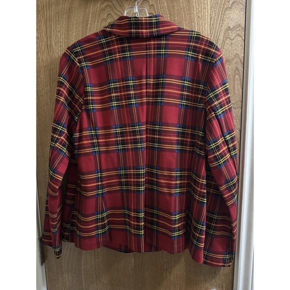 Torrid Betsey Johnson Blazer Women 00 Red Plaid Preppy Academia Jacket M/L *READ - Picture 12 of 12